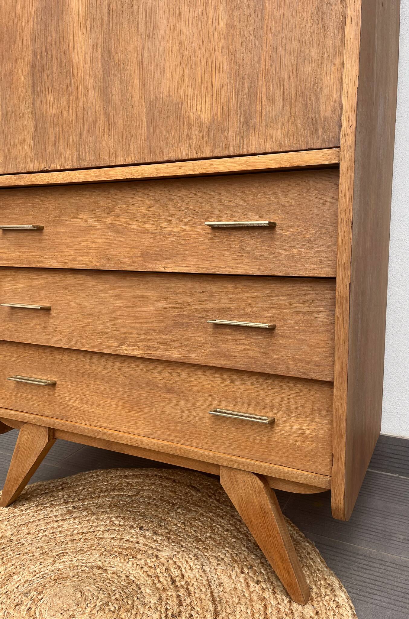 Vintage secretary desk with compass legs