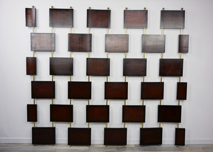 Wooden and brass screen