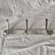 Vintage anodized aluminum wall coat rack - 3 hooks