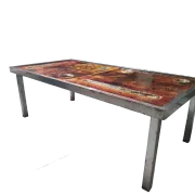 Coffee table in glazed lava stone by Robert & Jean Cloutier 1950