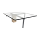 KW-1 glass and travertine coffee table by Hank Kwint for Metaform 1980s