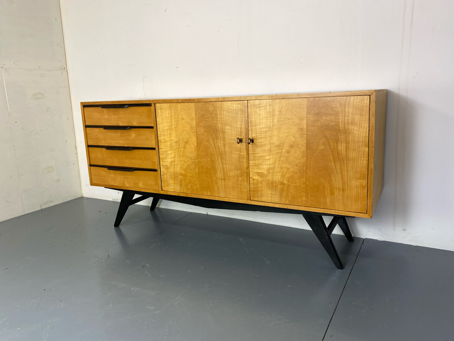 mid-century modern birch sideboard, 1950s