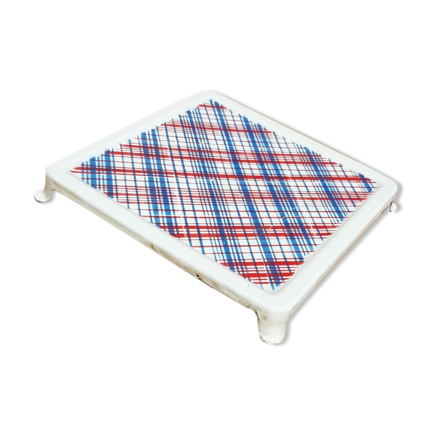 Vintage enamelled trivet from the 40s/50s