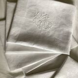 Set of 6 old large table napkins