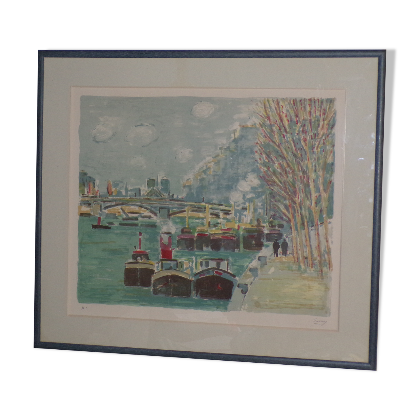Quai de seine by robert savary (1920-2000)