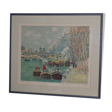 Quai de seine by robert savary (1920-2000)