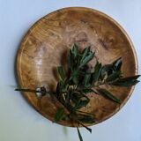 Coupe en bois d'olivier plat ancien artisanal slow décoration campagne