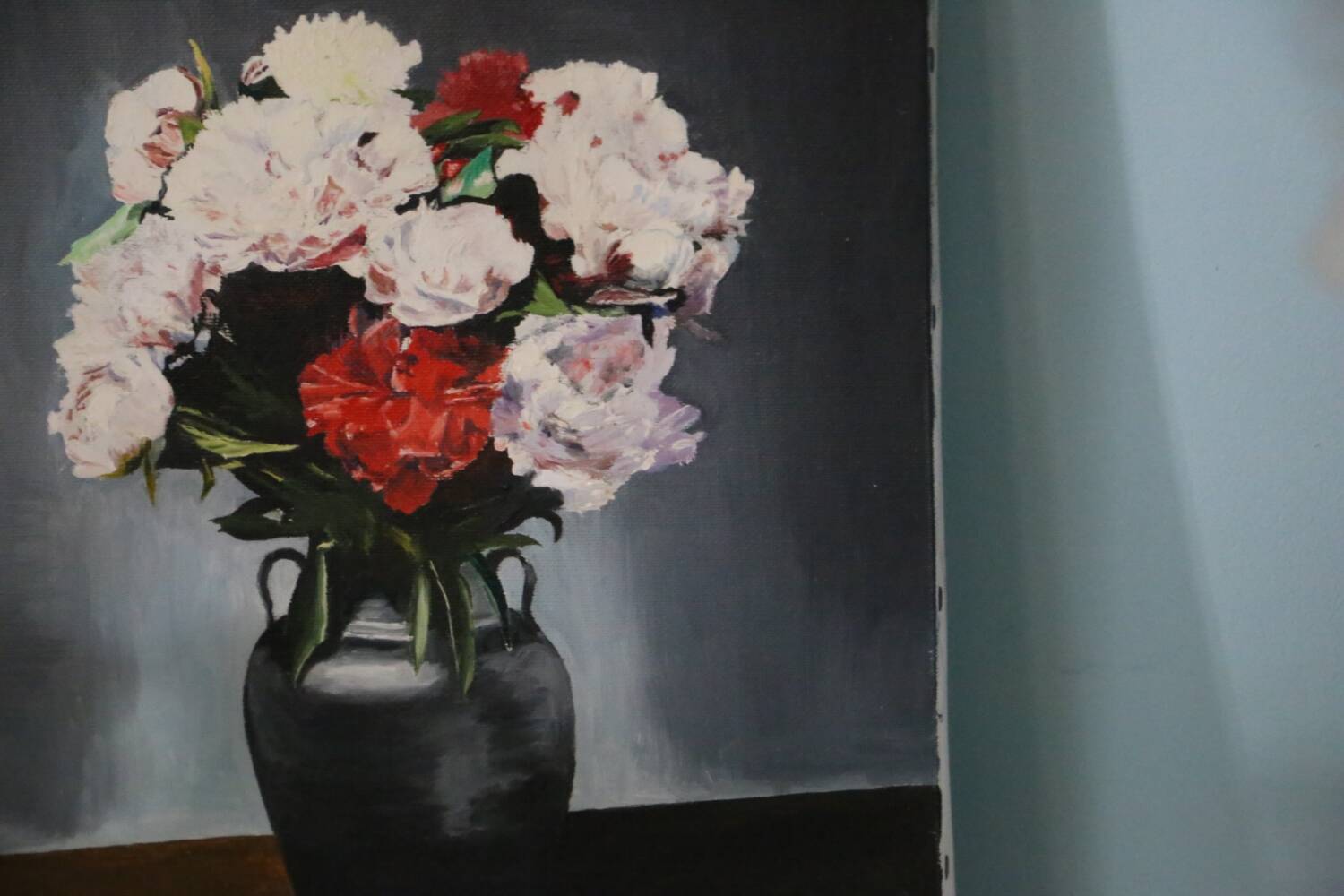 Painting Bouquet, still life, signed Marlier