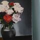 Painting Bouquet, still life, signed Marlier