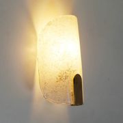 Large pair of wall lamps in brass & glass by Hillebrand