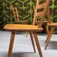 Lot of 6 Campagnard bistro chalet chairs 1960 vintage