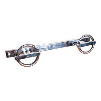 Patère porte-manteaux mural double chromé années 50