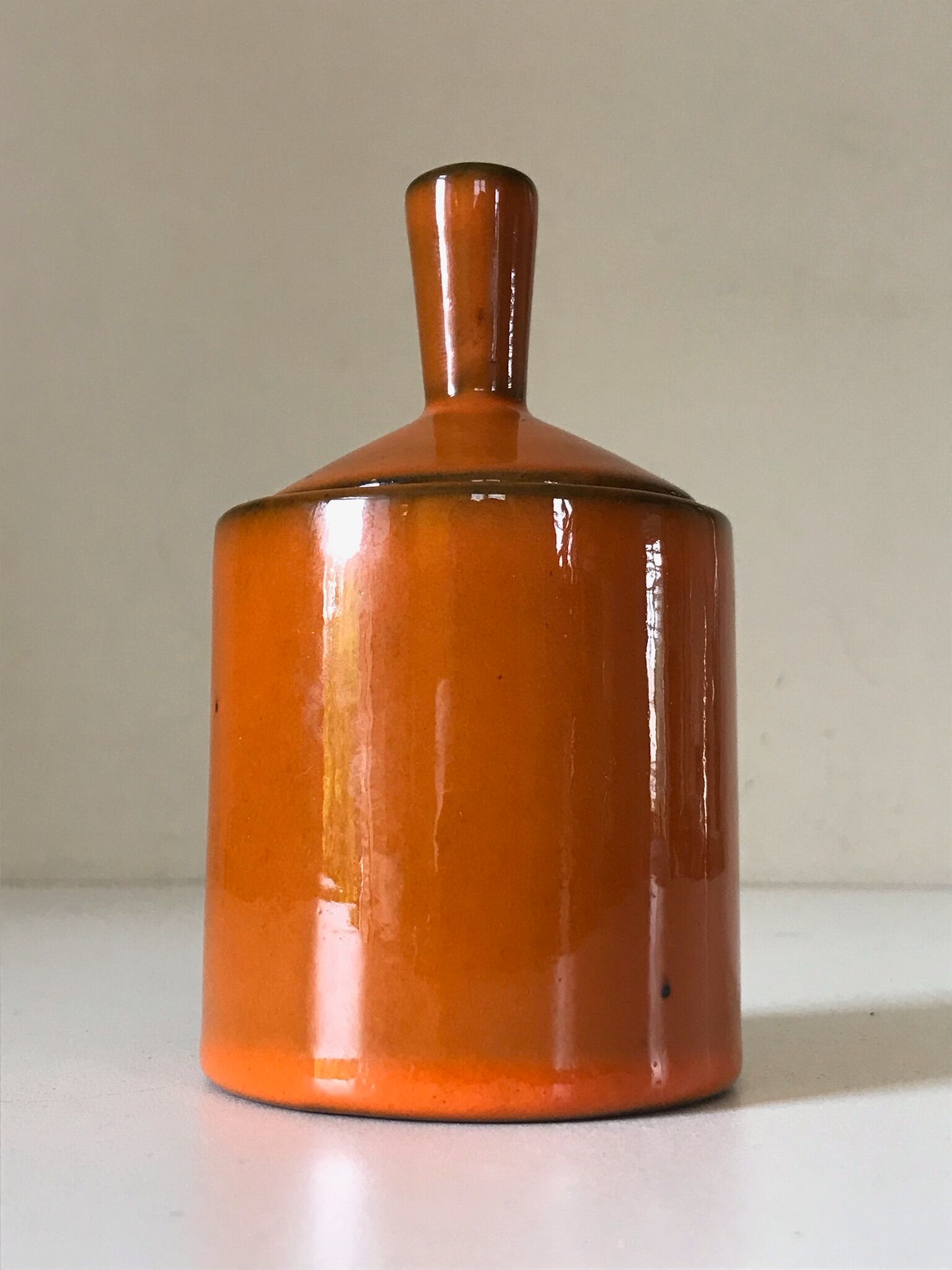Orange ceramic pot Years 70