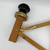 Extendable accordion wall lamp Scandinavian style in wood