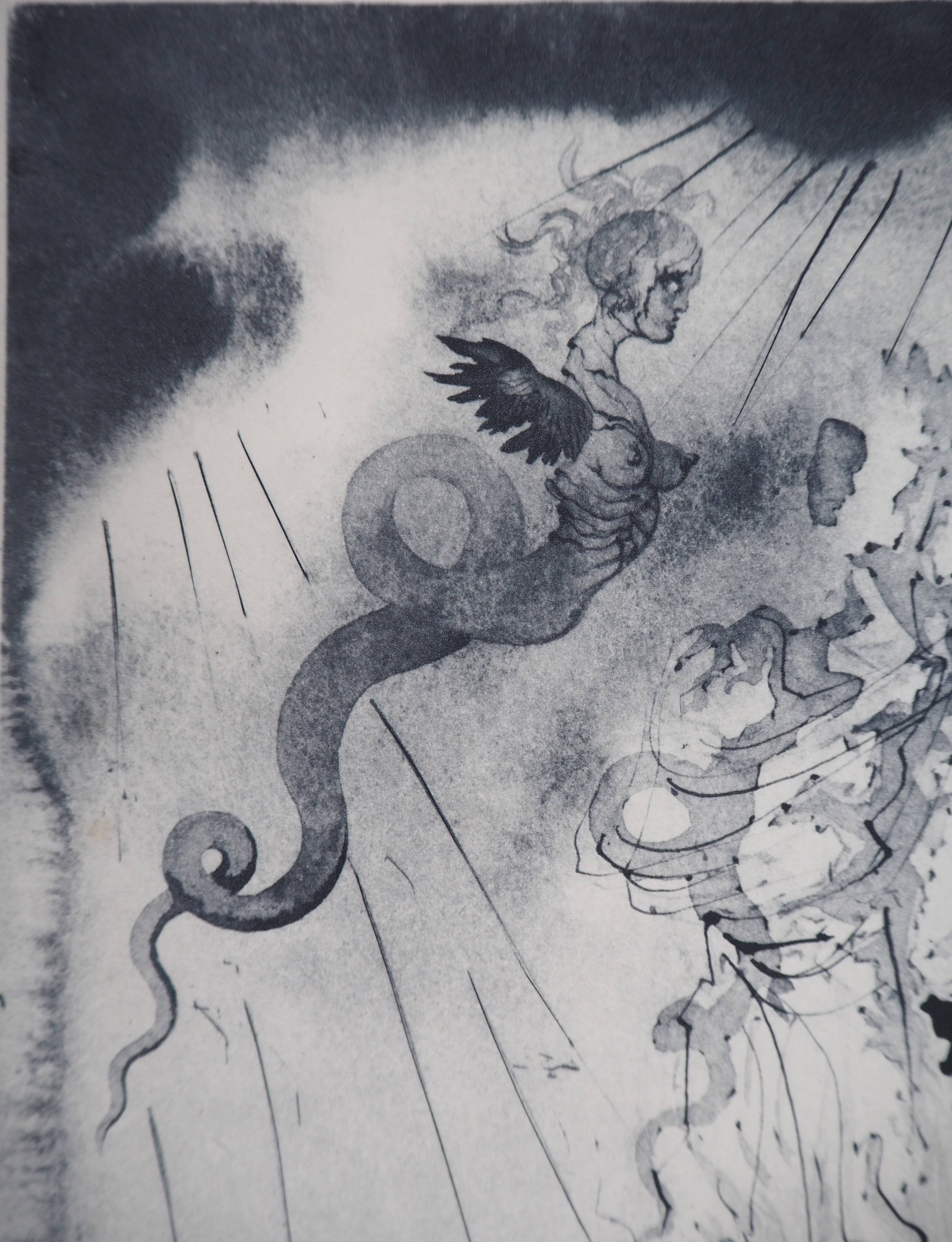 Salvador Dali: Divine Comedy, The Black Devil, signed engraving