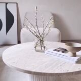 Omega circular coffee table natural travertine - 100cm D