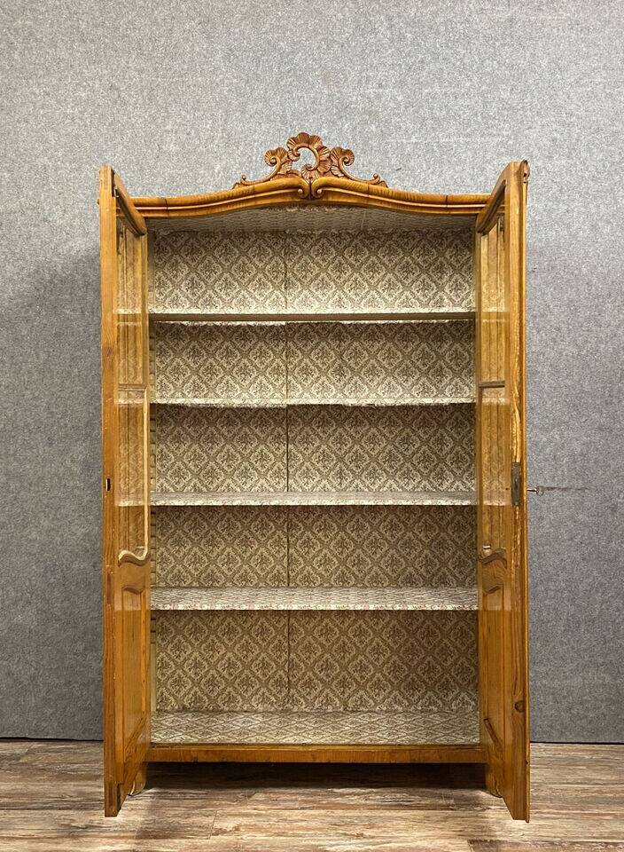 Louis XV bookcase in light wood circa 1800
