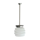 Lampe à suspension Art Déco en verre opale blanc