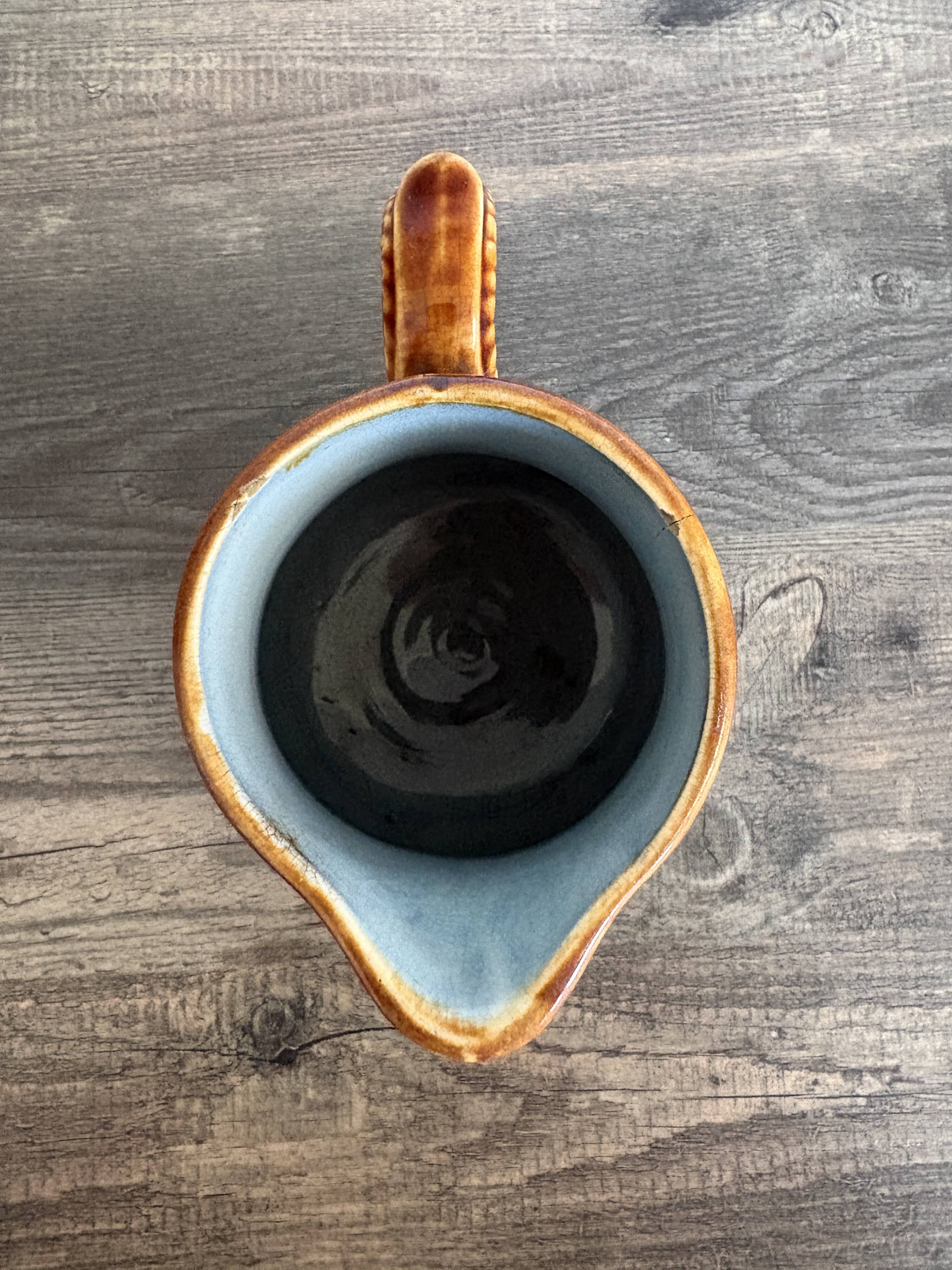 Antique Art Nouveau barbotine jug