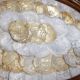 Mother-of-pearl and rattan tray