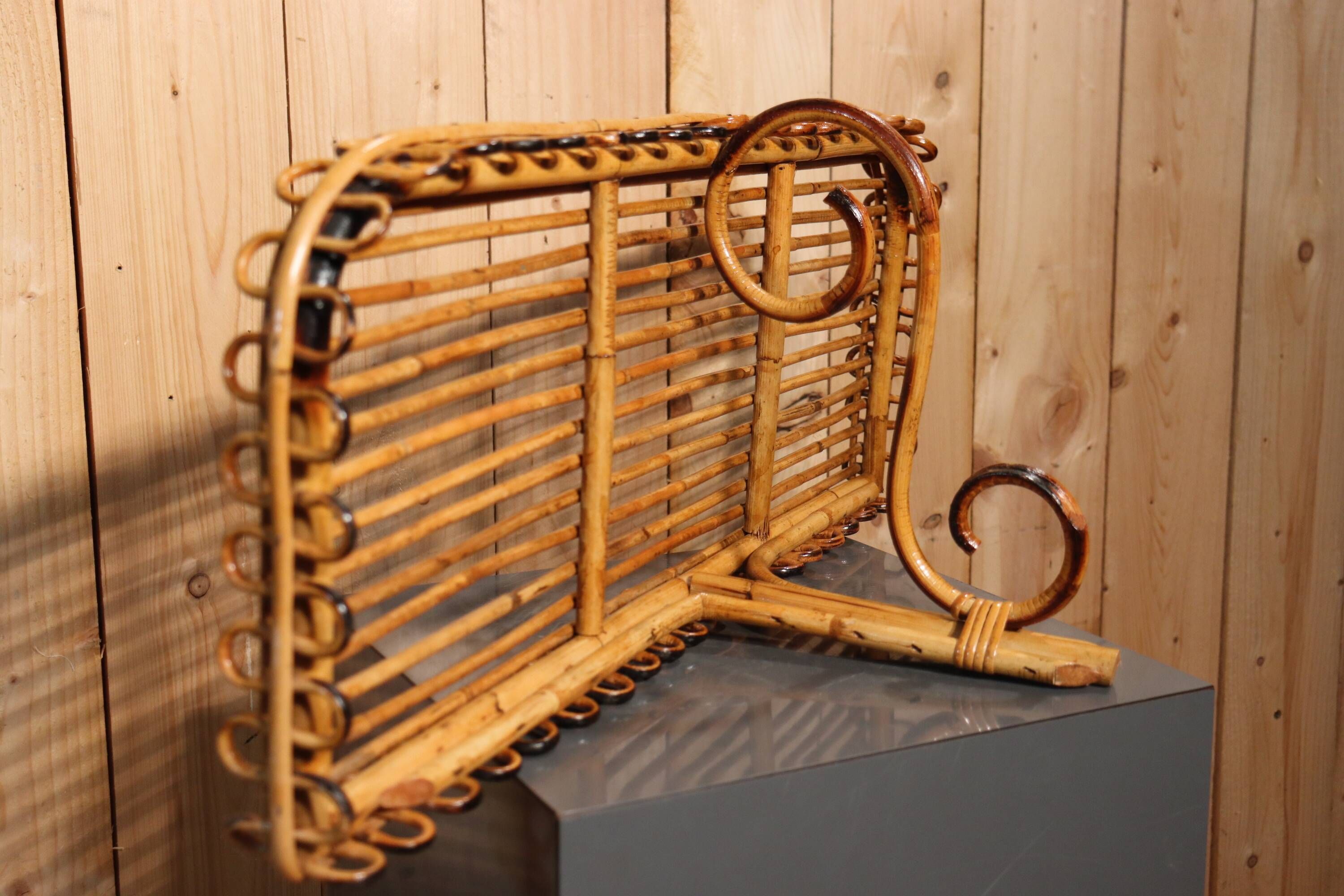 Mirror and rattan stand by Franco Albini, Italy 1960