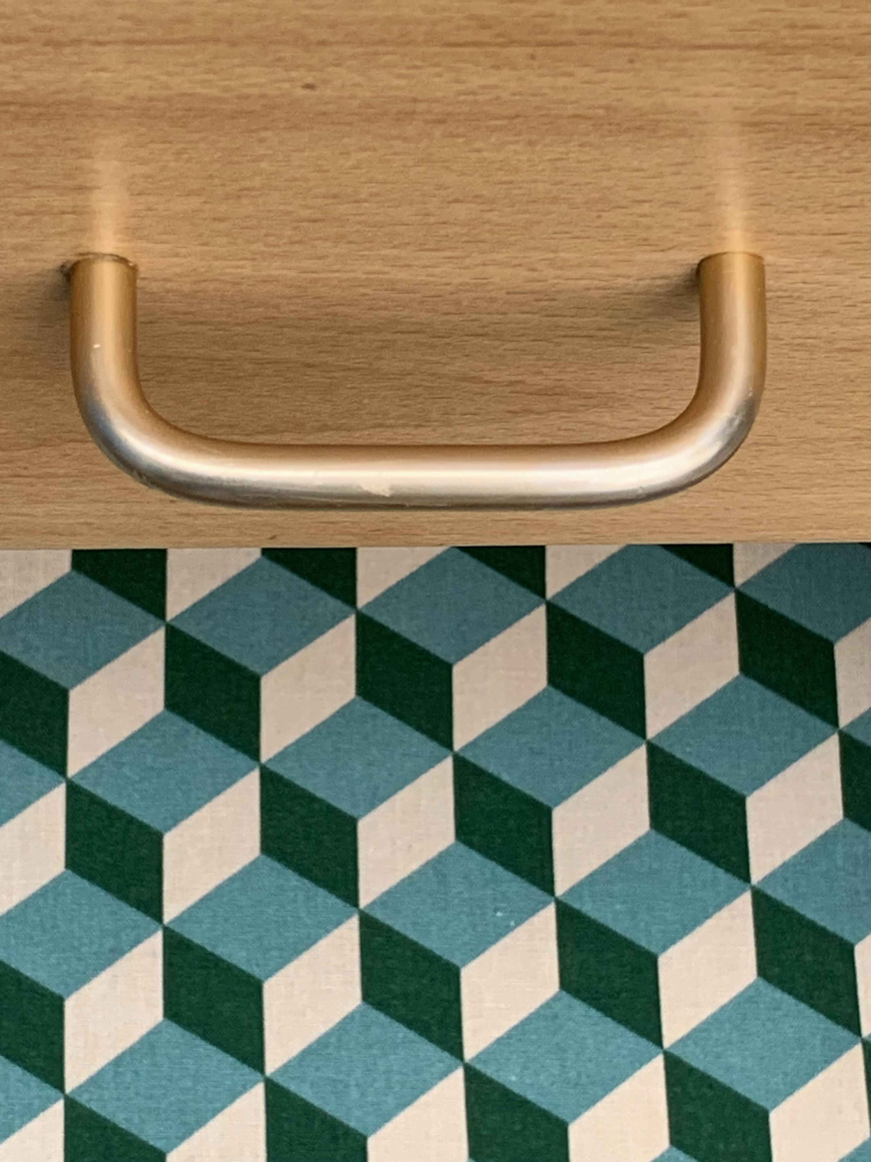 Vintage chest of drawers with compass feet, solid raw beech, 1960s