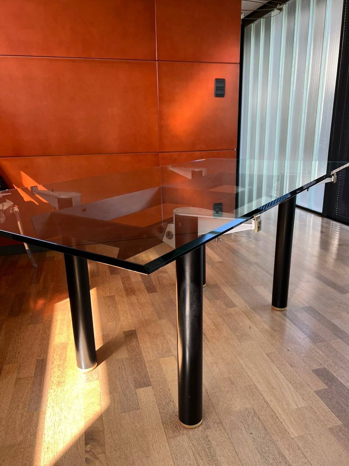 Glass dining table