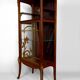 Art Nouveau display case, bronzes and carved wood on a floral theme, circa 1900
