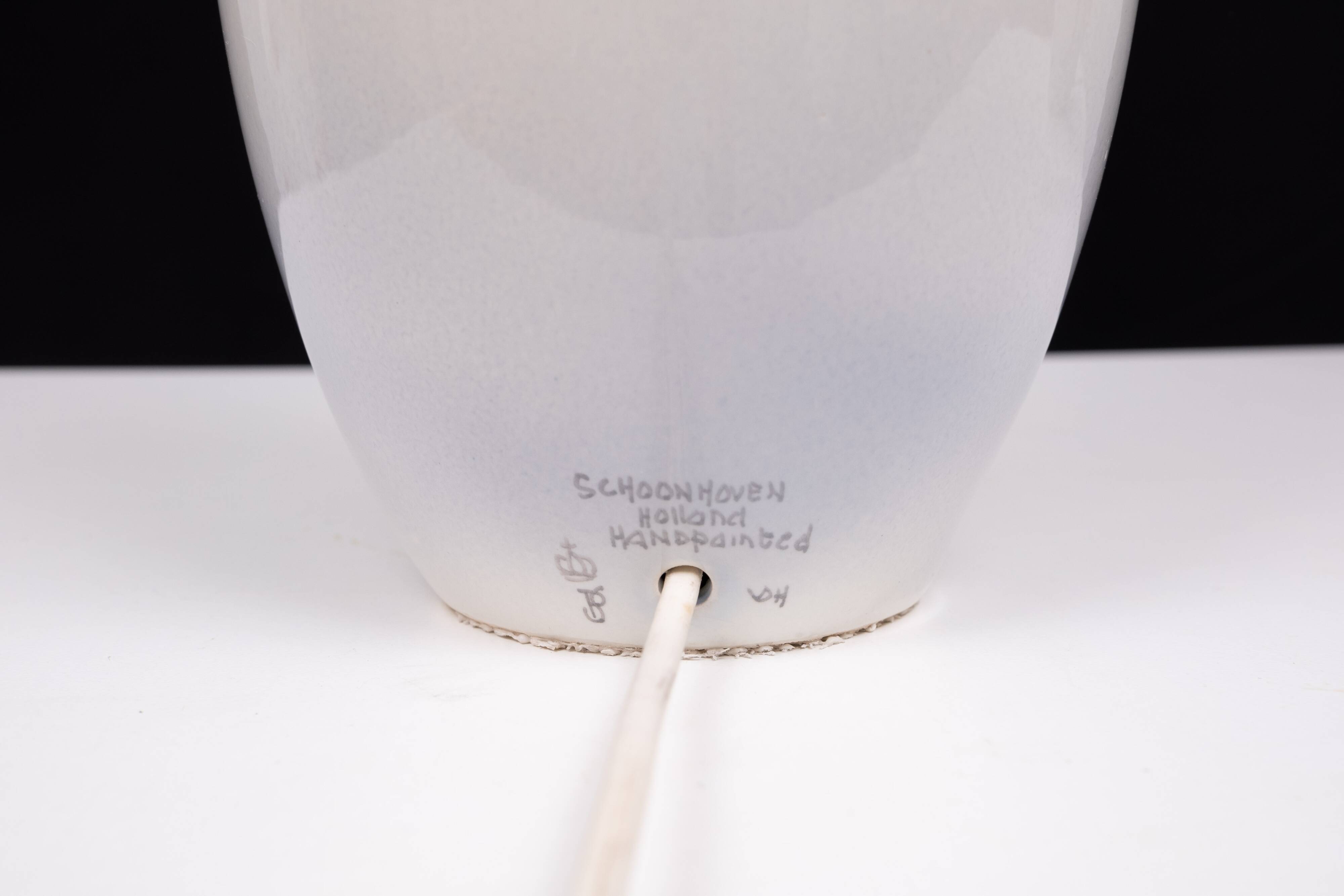 Pair Large Ceramic Table lamps Schoonhoven Plateel 1970s