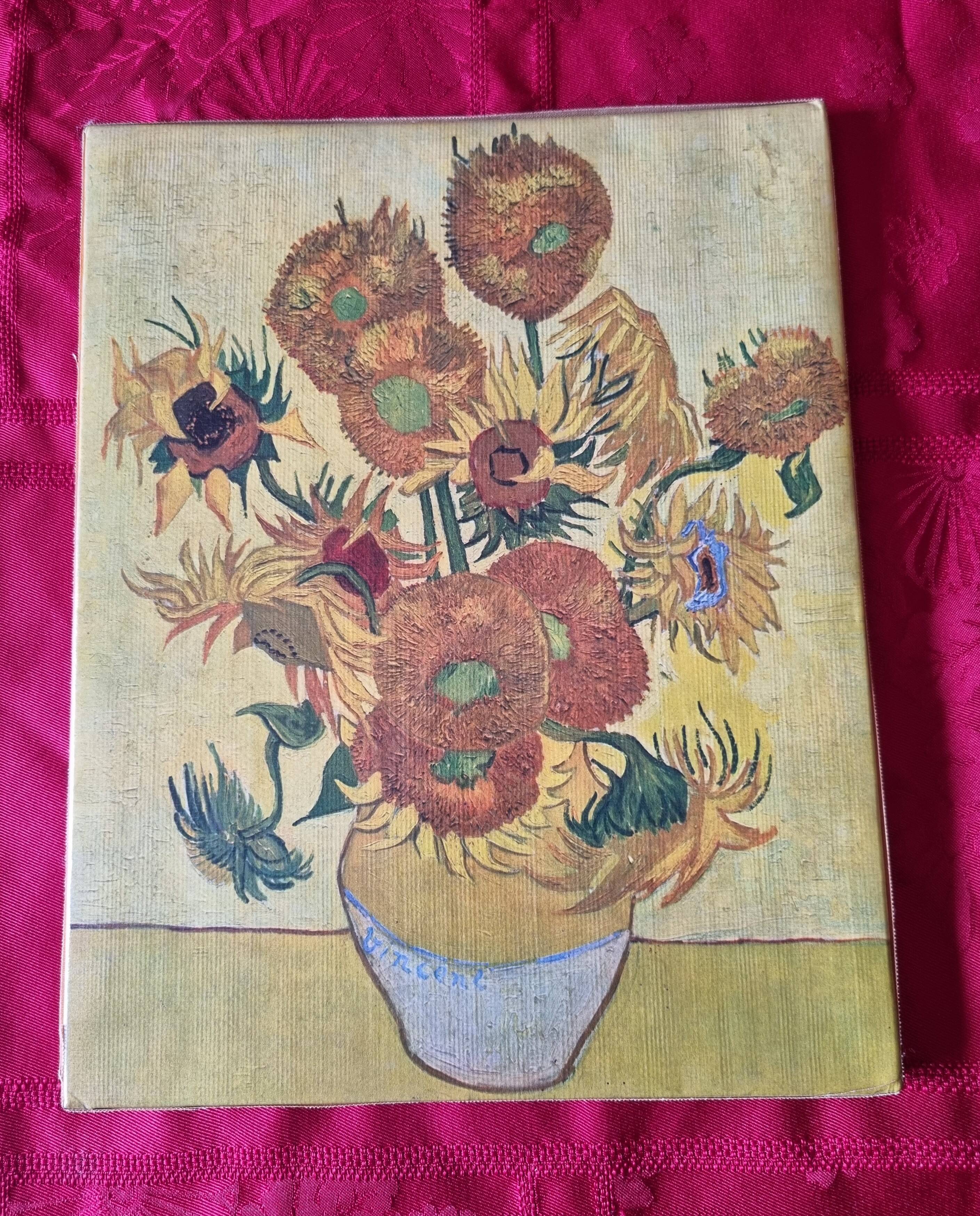 Tableau reproducing the sunflowers by Vincent Van Gogh.