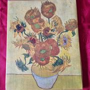 Tableau reproducing the sunflowers by Vincent Van Gogh.