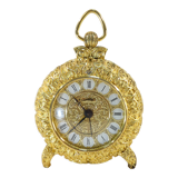 LANCEL alarm clock in chiseled bronze and gilded metal