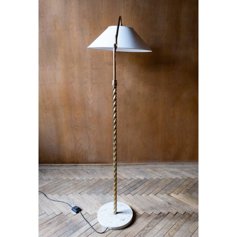 Brass and marble floor lamp, Italy 1950s