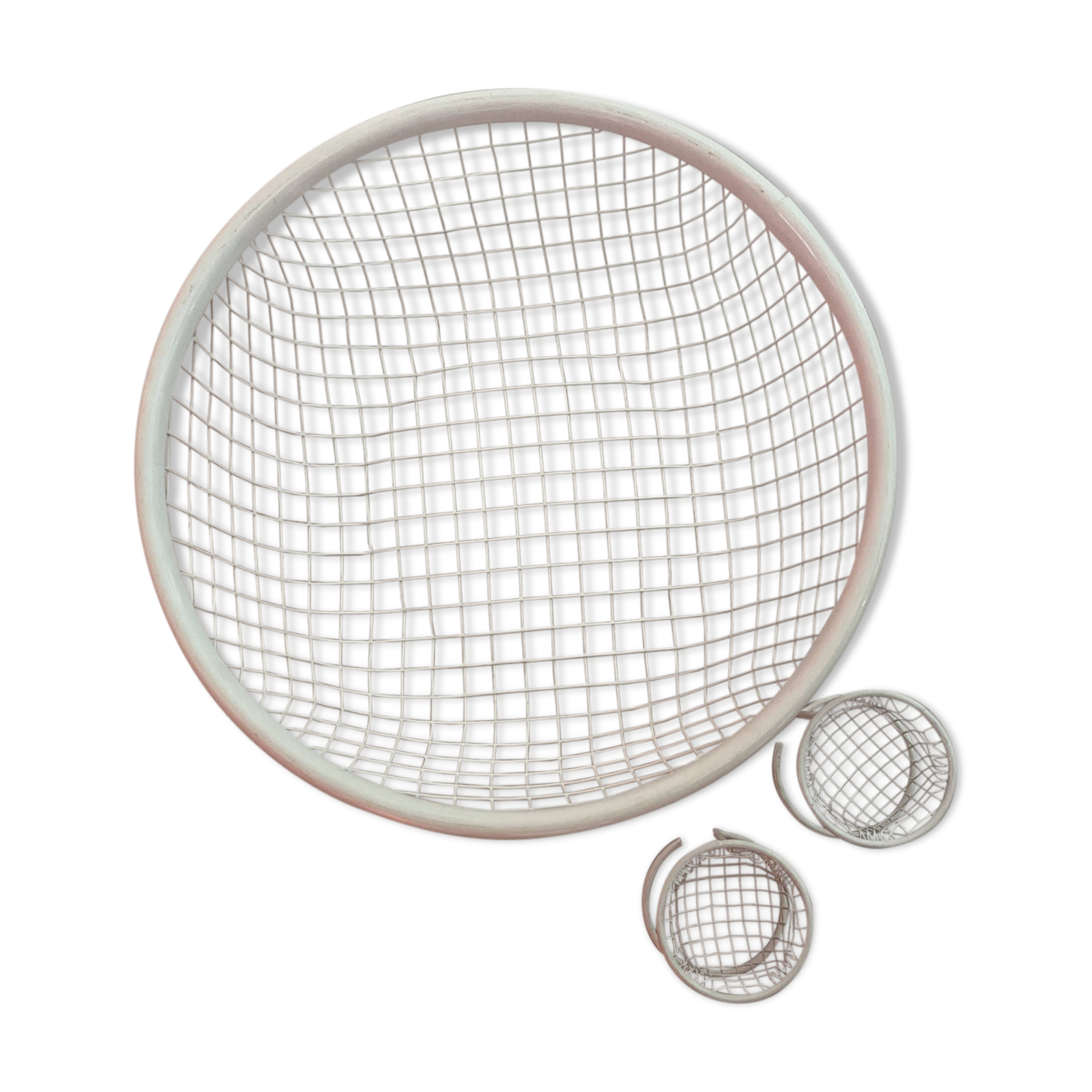 Set of egg basket and two small baskets for boiled eggs.