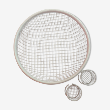 Set of egg basket and two small baskets for boiled eggs.