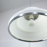 Mid-century opaline & chrome pendant lamp