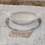 Saaucière in iron earth sarreguemines model carina decoration blue frieze