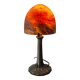 Mushroom lamp glass paste metal base patinated bronze 39x18 elec refurbished