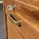 Double-column oak filing cabinet with curtains, 50.