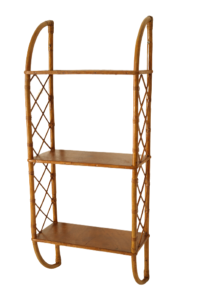 Vintage wall shelf 60's bamboo wicker