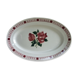 Sarreguemines and Digoin oval service plate red roses decor