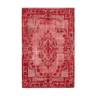 Tapis rouge oriental contemporain des années 1980 noué à la main 202 cm x 309 cm