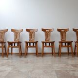 Ensemble de chaises de salle à manger hollandaises d’arts et d’artisanat par W Kuyper