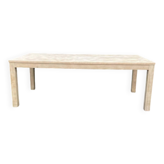 Raw wood dining table