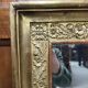 Miroir dore decor de fleurs et de feuillage du xix ème siecle