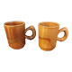 Duo of vintage stoneware cups
