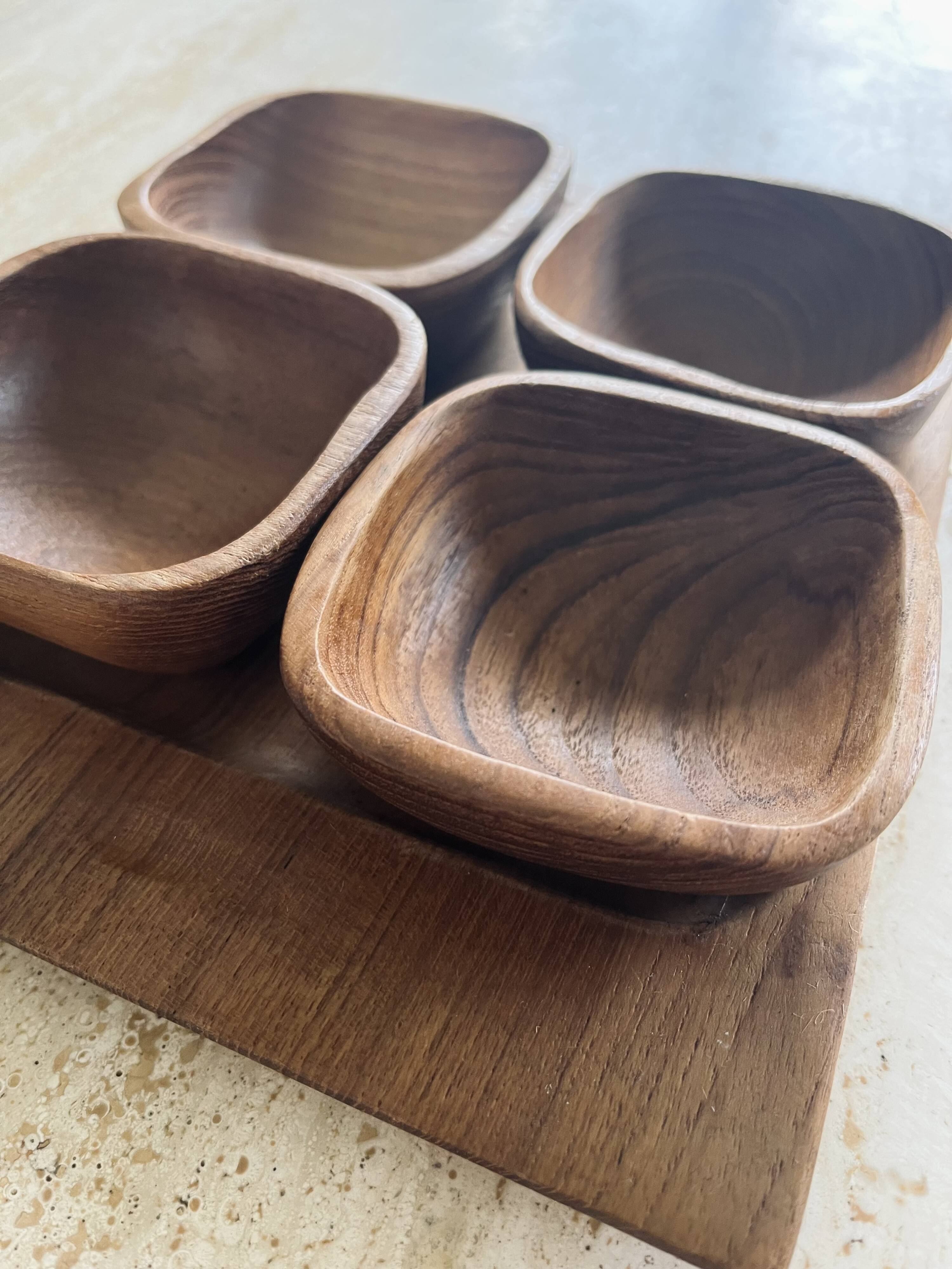 Vintage wooden aperitif tray