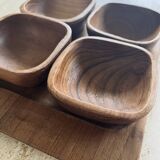 Vintage wooden aperitif tray