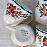 4 antique earthenware coffee cups – Creil & Montereau HBCM “Simone”
