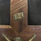 Croix 31cm Jesus en bois et fer 1974 chrétien crucifix catholique vintage ancien